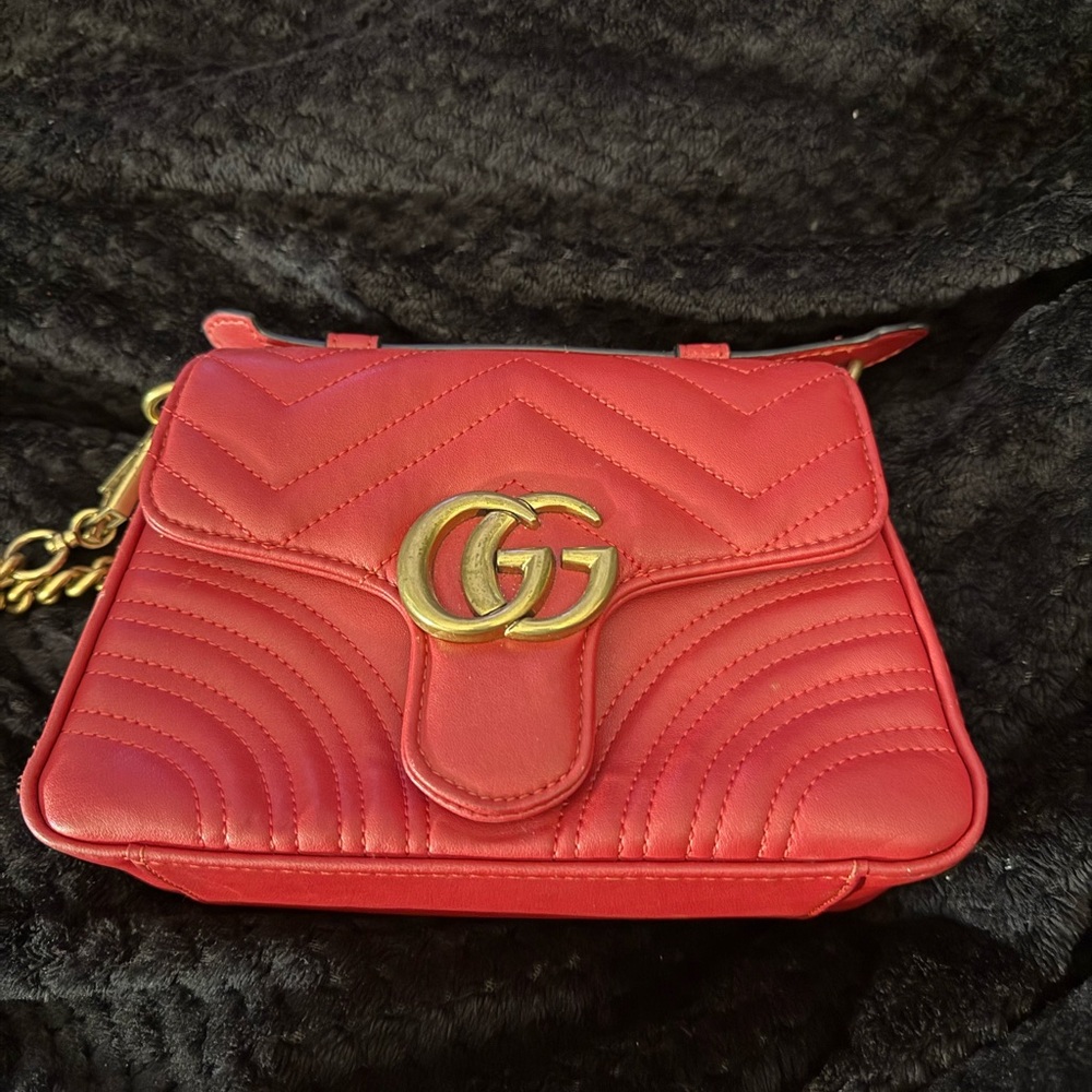 Gucci Red Quilted Crossbody Bag